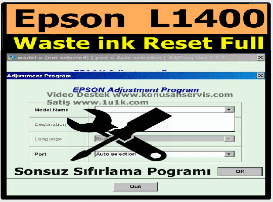 Epson L1400 Waste İnk Error Reset Programı